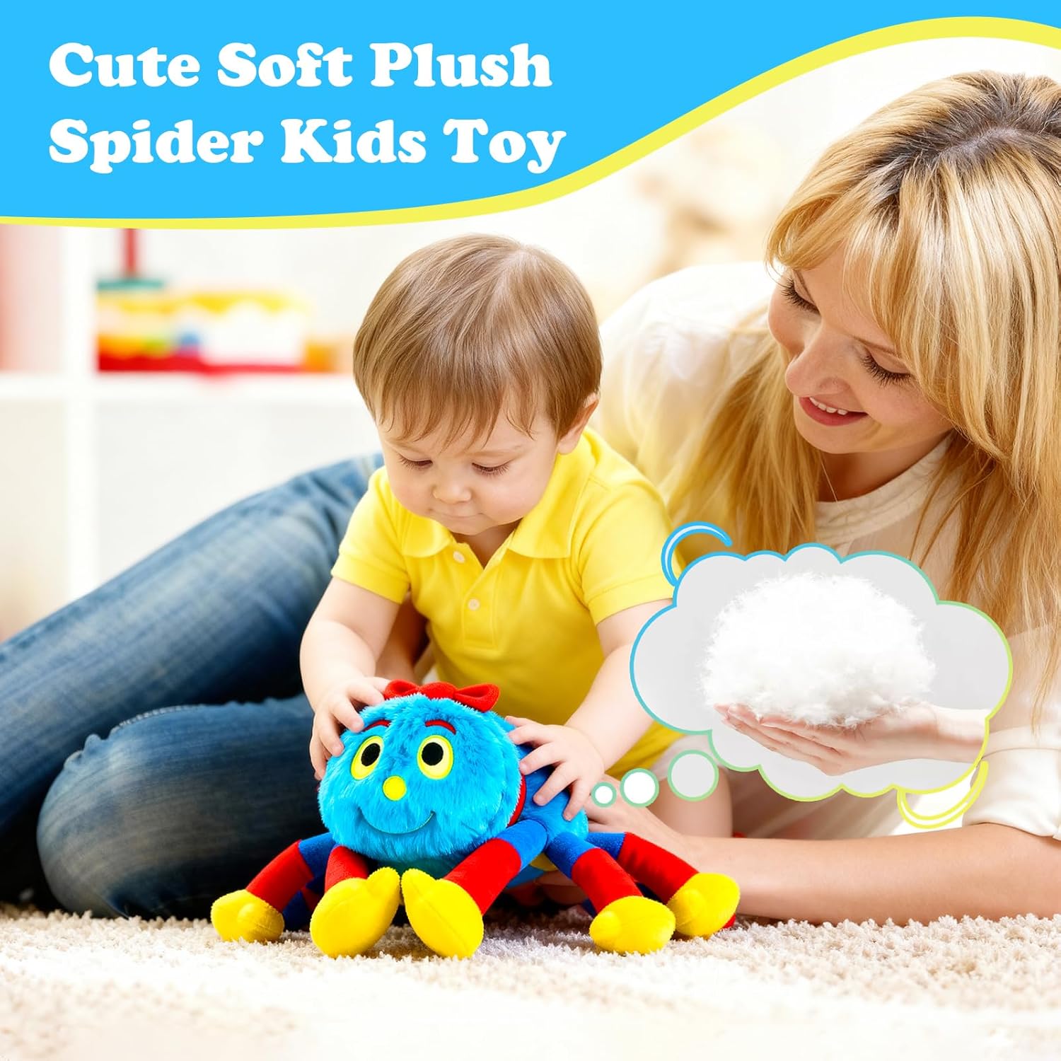 Cute Spider Plush Toy, 15.8-Inch Spider Insect Plush, Spider Stuffed Animal, for Kids