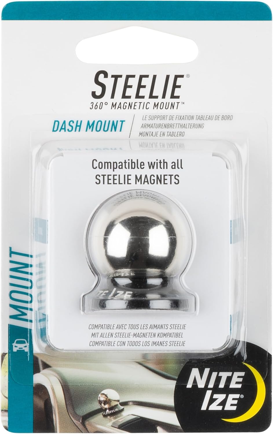Nite Ize Steelie Dash Mount – Additional Car Mount Dash Ball for Steelie Magnetic Phone Mounting System – Cell Phone Accessories for Dashboard Mount Set