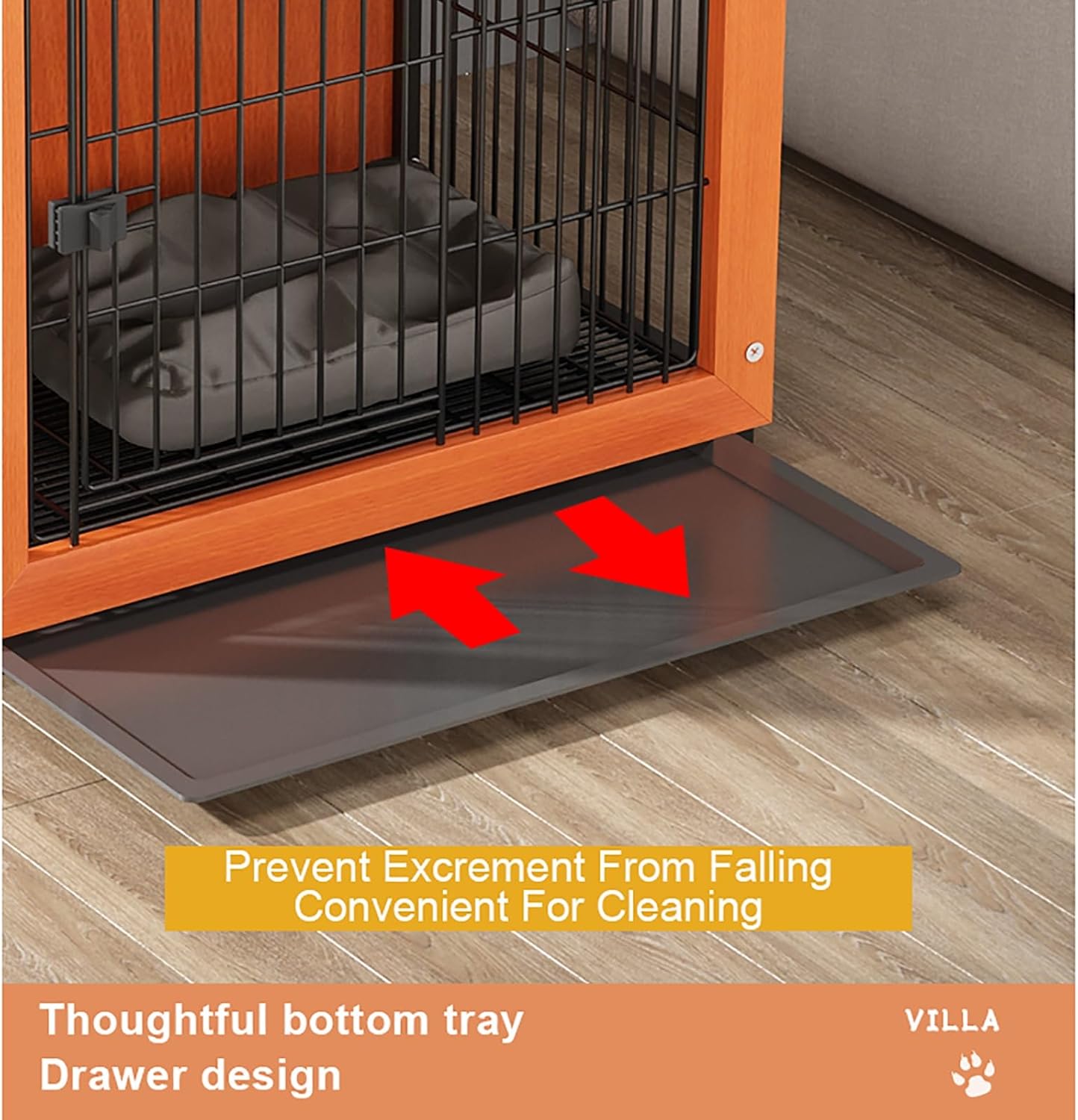 Rustic Heavy Duty Dog Crate Wooden Cage Kennel Furniture Indoor Modern Side End Table Heavy-Duty Dog Cage End Side Table Indoor Dog House for Small/Medium/Large Dogs. ( Color : 2 , Size : 72x58x65cm )