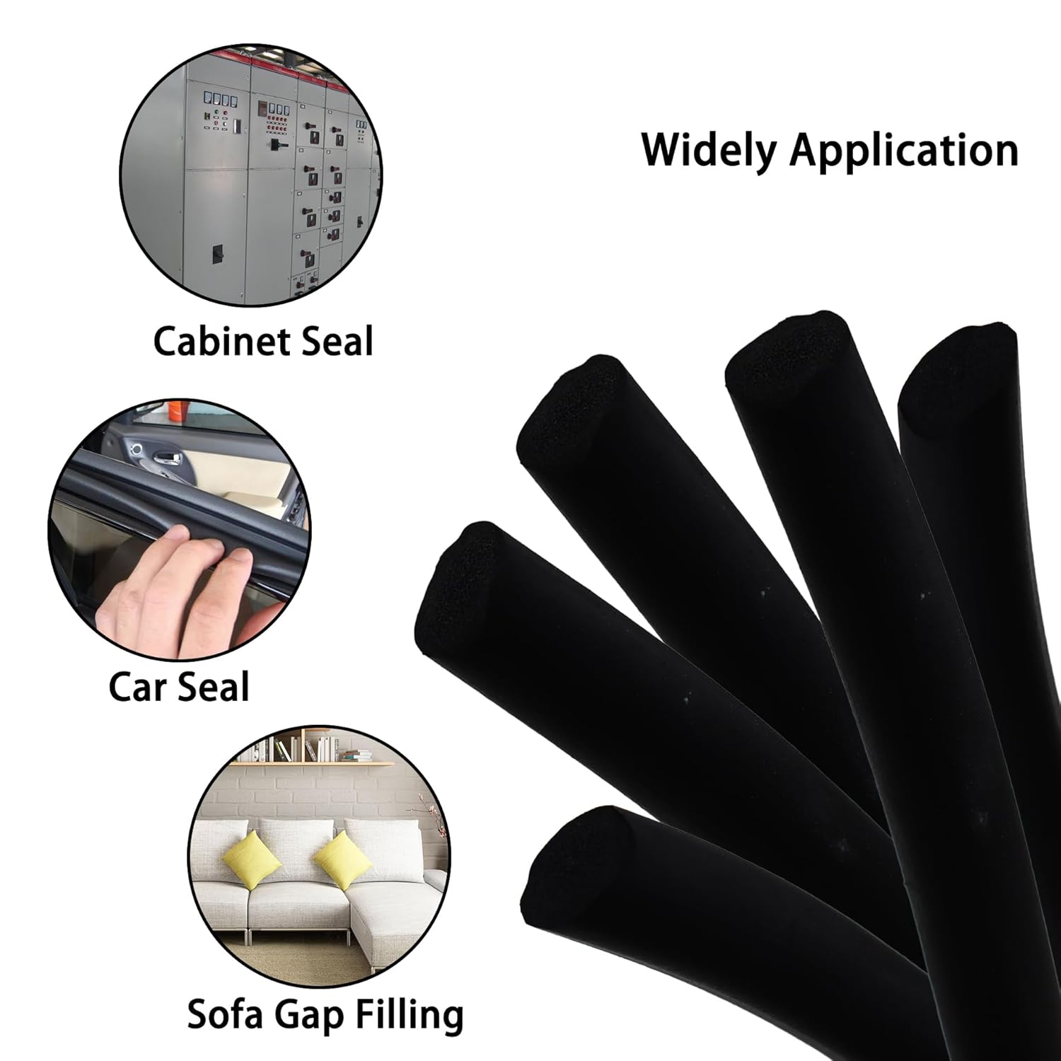 Backer Rod,EPDM Foam Caulk Saver,Black Concrete Expansion Joint Filler,TTZEZE Rubber Seal Strip for Gaps and Weather Stripping,1PCS Versatile Foam Backer Diameter 20mm/0.79''