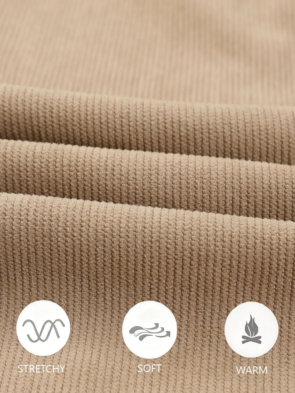 Men's Corduroy Wide Leg Fashion Casual Pants Loose Fit Baggy Straight Sweatpants Elastic Waist Drawstring - Image 5