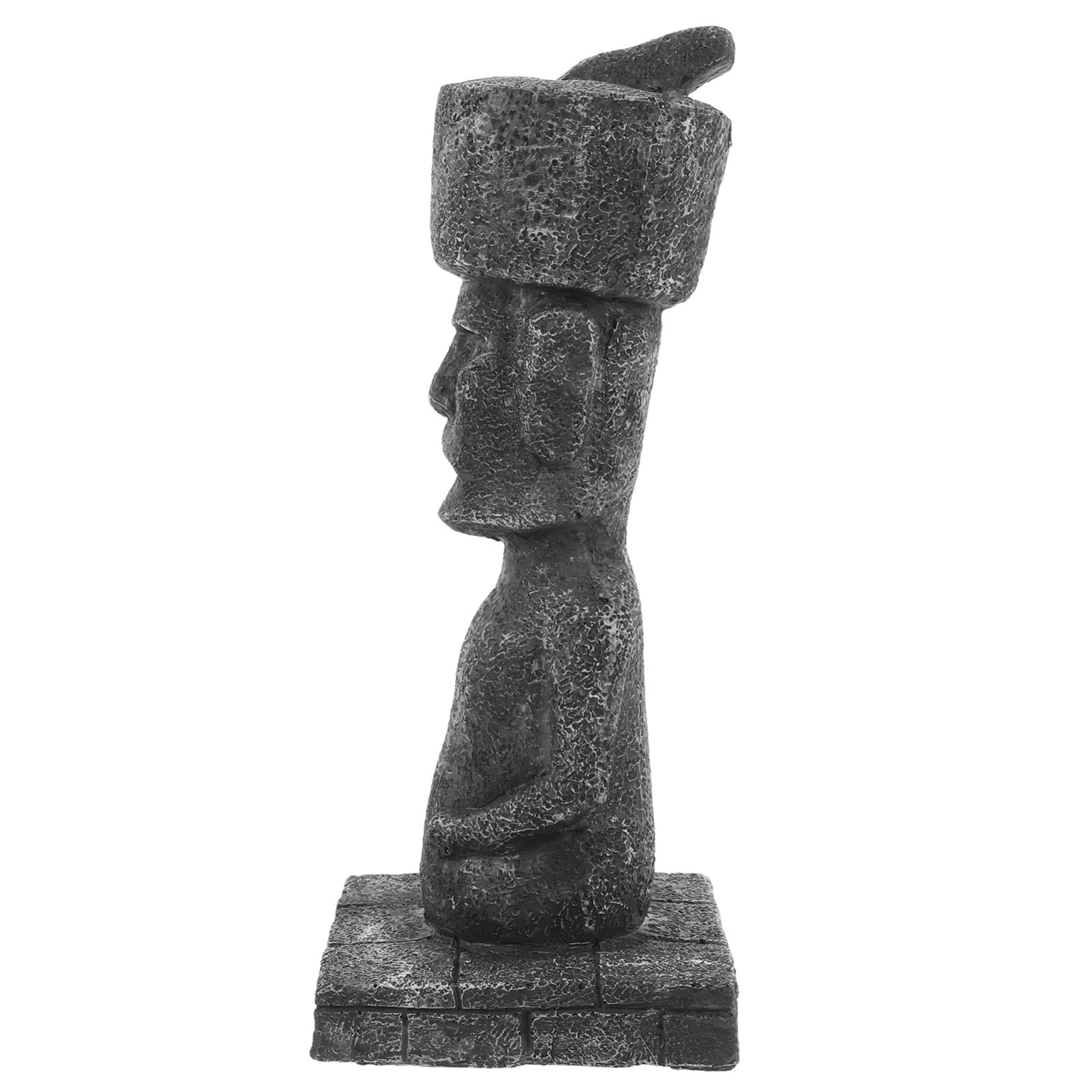 MAGICLULU Statua Moai Antica in Resina, Decorazione per Acquario e Casa, Effetto Realistico Roccia-caverna, Facile da Posizionare, Ornamento Paesaggistico