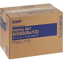 DNP DS80 8x12  / 20x30cm Ribbon and Paper Photo Media Set - 2 Rolls 110 Prints Per Roll