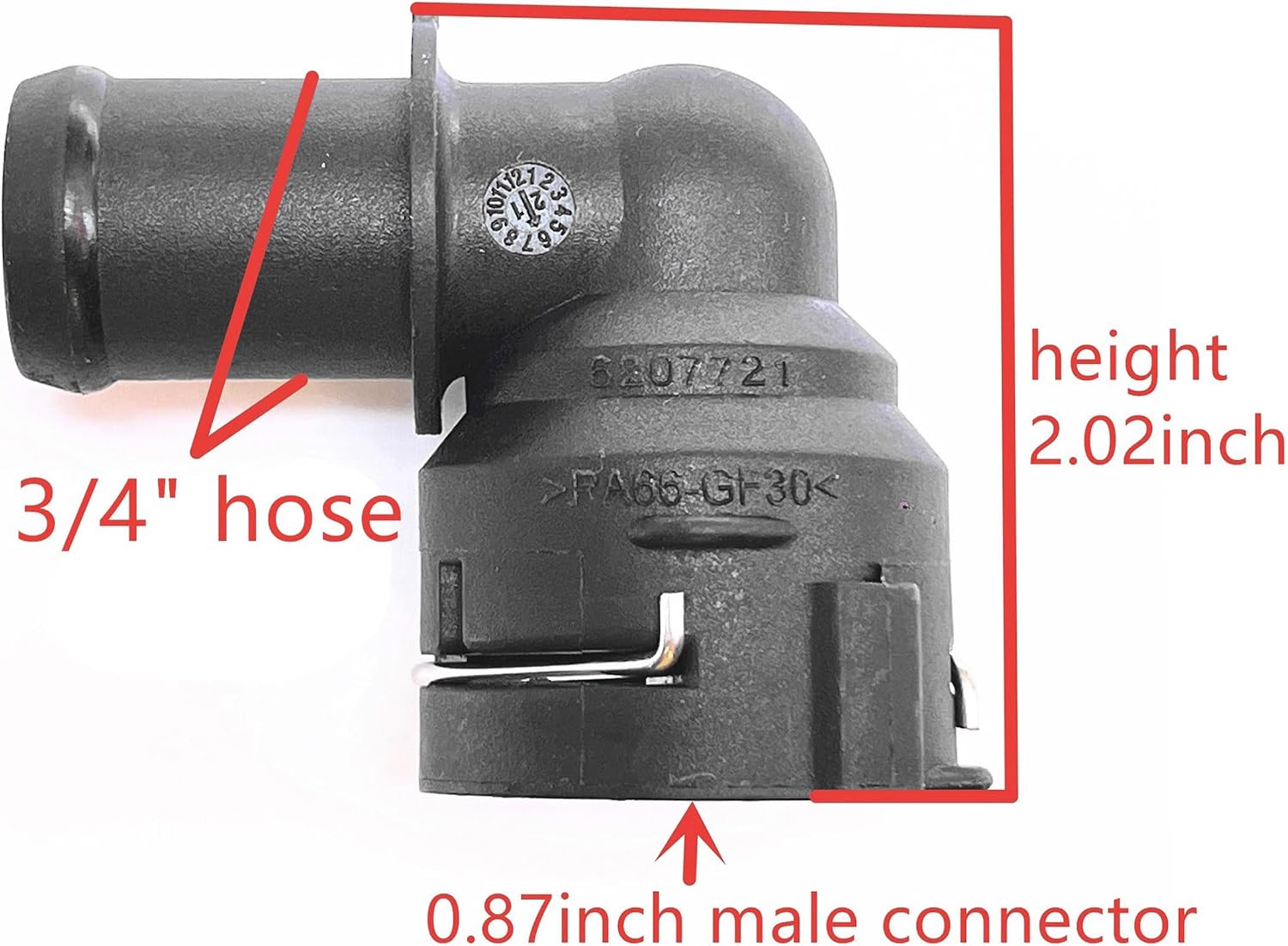 6207721,NW16 Coolant Hose Connector Adapter,Radiator Pipe Line Fitting for BMW,Mercedes-Benz,Audi,VW,Volvo,Porsche,Land Rover,MINI,Engine Heater Hose Assembly,Tube Coupler Repair Kit,Elbow Nipple 3/4"