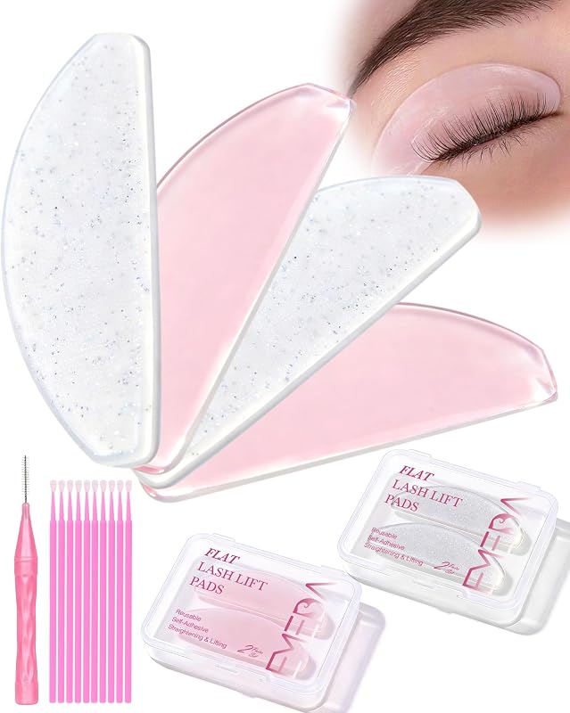 EMEDA Moldes de Silicone Planos para Curvatura de Cílios, 4 Unidades
