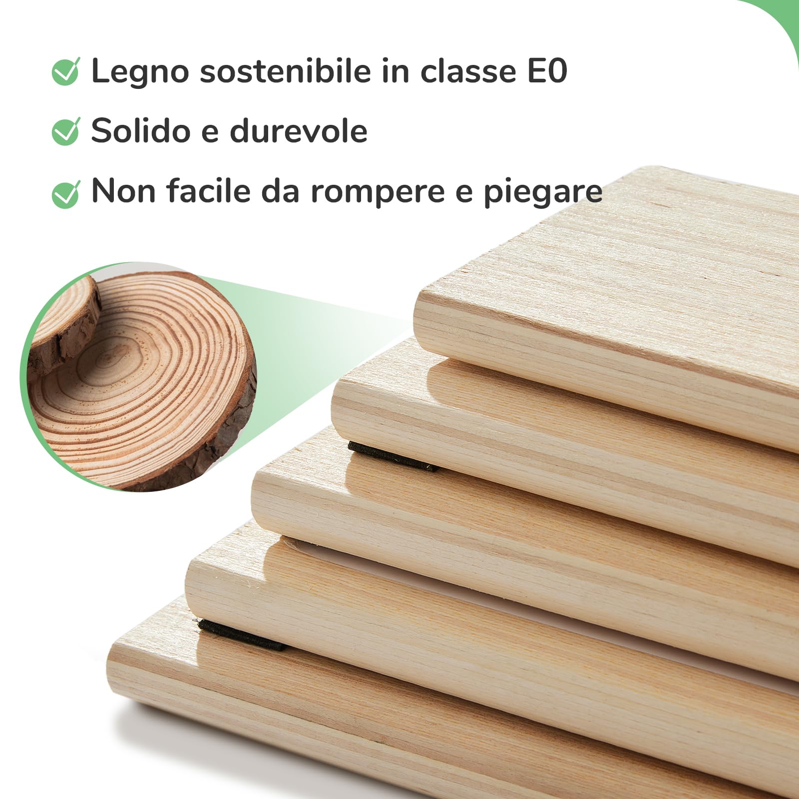 Novilla Rete Letto Matrimoniale 160x190 Struttura Letto a Doghe in Legno, Spazio di Archiviazione Sotto al Letto, Facile da Montare, Perfetto per Tutti Tipi di Letti e Materassi, Bianco