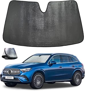 Windshield Sun Shade for Mercedes-Benz GLC SUV 2016-2022 - 5-Layer Bubble Foldable Front Window Shade Sun Visor Accessories - Blocks Heat & UV Rays