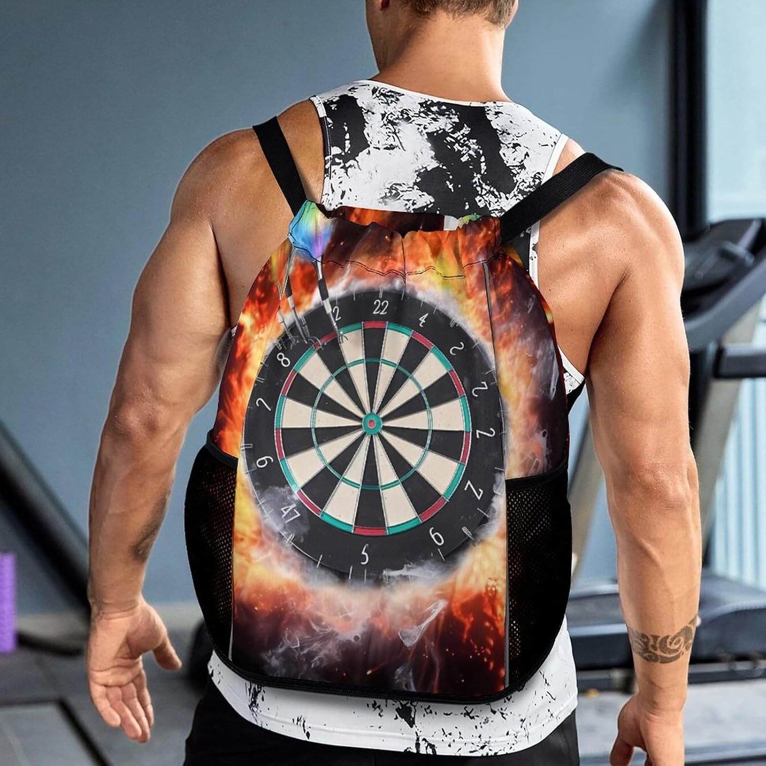 Sports Drawstring Backpack Dart Board Lightweight Backpack Dry And Wet Separation Large Capacity