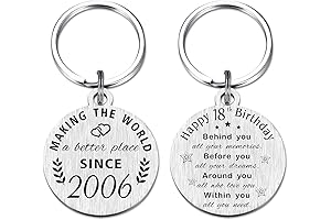 18th Birthday Gifts Keychain, Commemorative Keepsake for 18 Year Old Boy