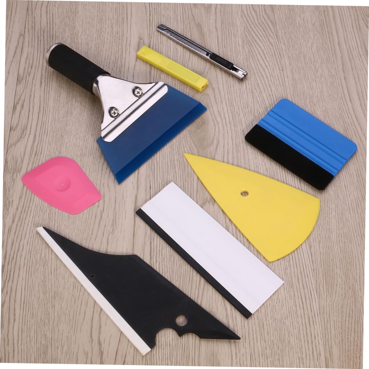 ULTECHNOVO 8pcs Automotive Film Application Tool Kit Squeegees Scrapers Cutters Material Scratch Easy to Use and Store
