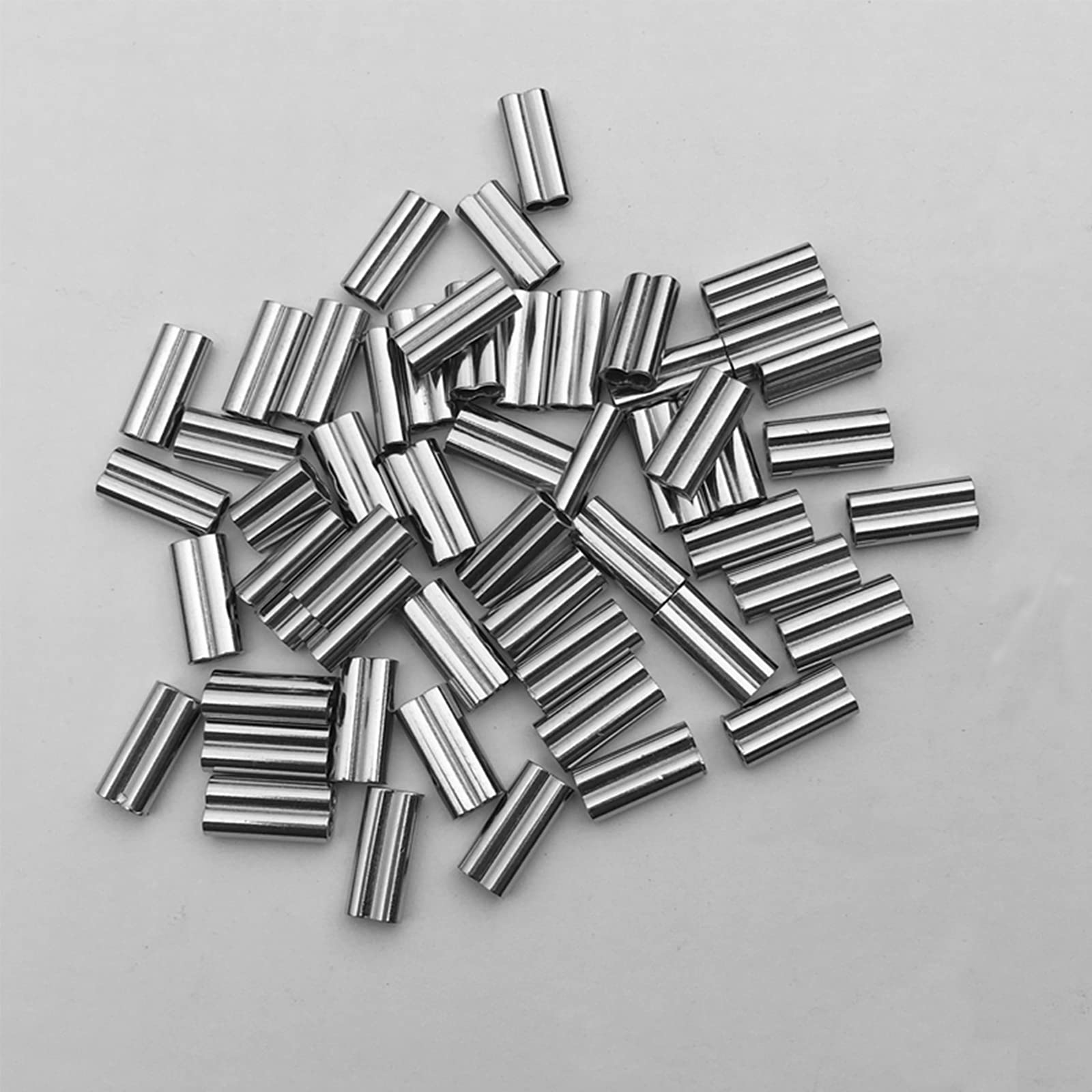 Conectores De Tubo Línea De Pesca, Crimp Sleeves, Manguito Doble Barril Crimpado, 200 Piezas De Manguitos Engarzados De Cobre De 1,2 Mm y 0,8 Mm, Adecuado para Prensar, Hilo De Pescar con Férula