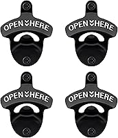 Vista 26 de abridor de botellas de cerveza de bronce antiguo, montaje en pared, estilo antiguo, abridor de tapas de botellas, montado en poste, acero inoxidable