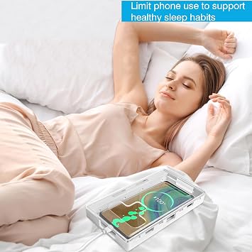 Cell Phone Lock Box - Portable Mobile Phone Prison Box with 2 Keys to Reduce Screen Time for Kids and Students - Self Control Lockbox for Increased Productivity for iPhone, Samsung