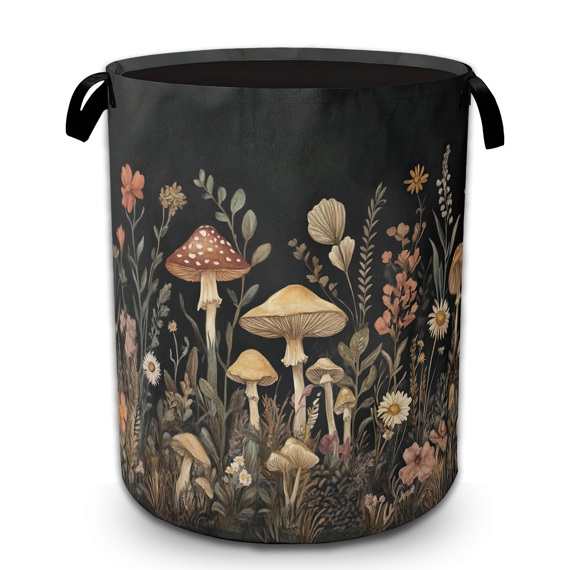 Laundry Basket Botanical Mushroom Laundry Hamper for Bedroom Bathroom Storage Bin Collapsible Waterproof Kids Toy Clothes Organizer Baskets Room Decor