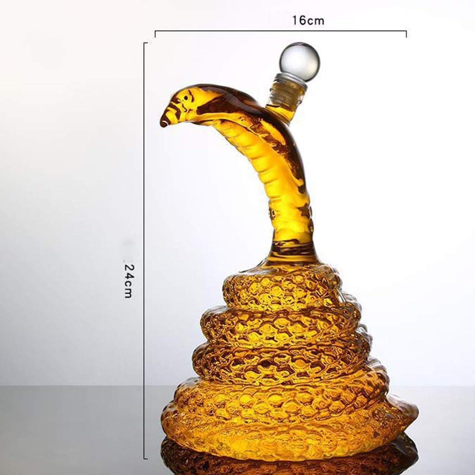 1000ML Decantador Whisky Arte Escultura - Decantador De Whisky Con Forma De Serpiente Cobra Real 3D, De Vidrio Soplado A Mano Sin Plomo, Con El Símbolo Del Zodíaco