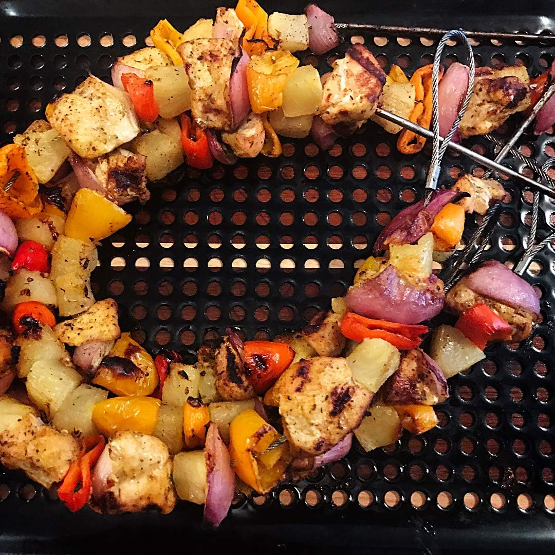 Outset Stainless Steel Flexible BBQ Kabob, Set of 4, 30-Inch Long Barbecue Skewer, 1 EA : Barbecue Skewers : Patio, Lawn & Garden