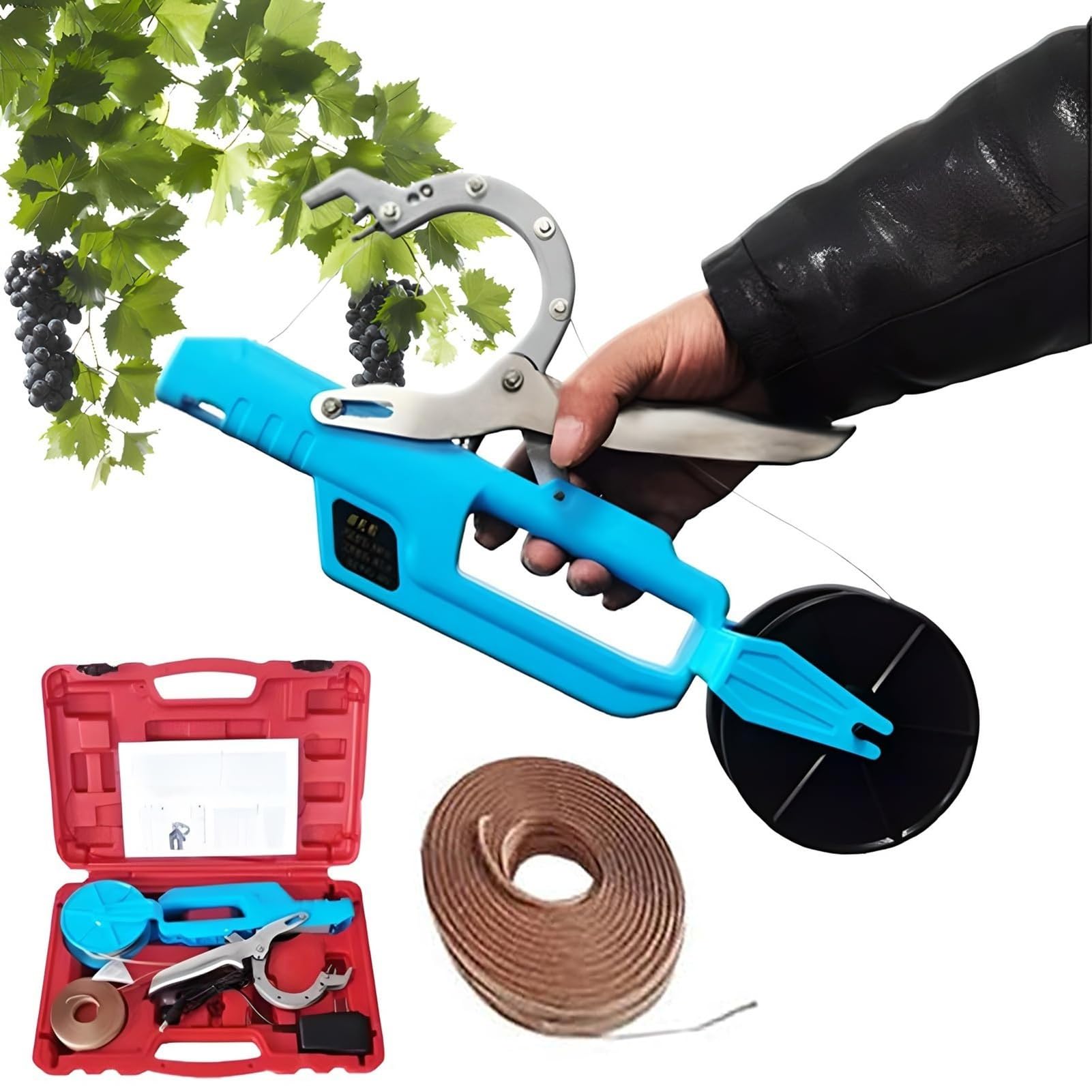 Attache-fleurs électrique avec fil 90m outil jardinage batterie 1500mAh pour tomates
