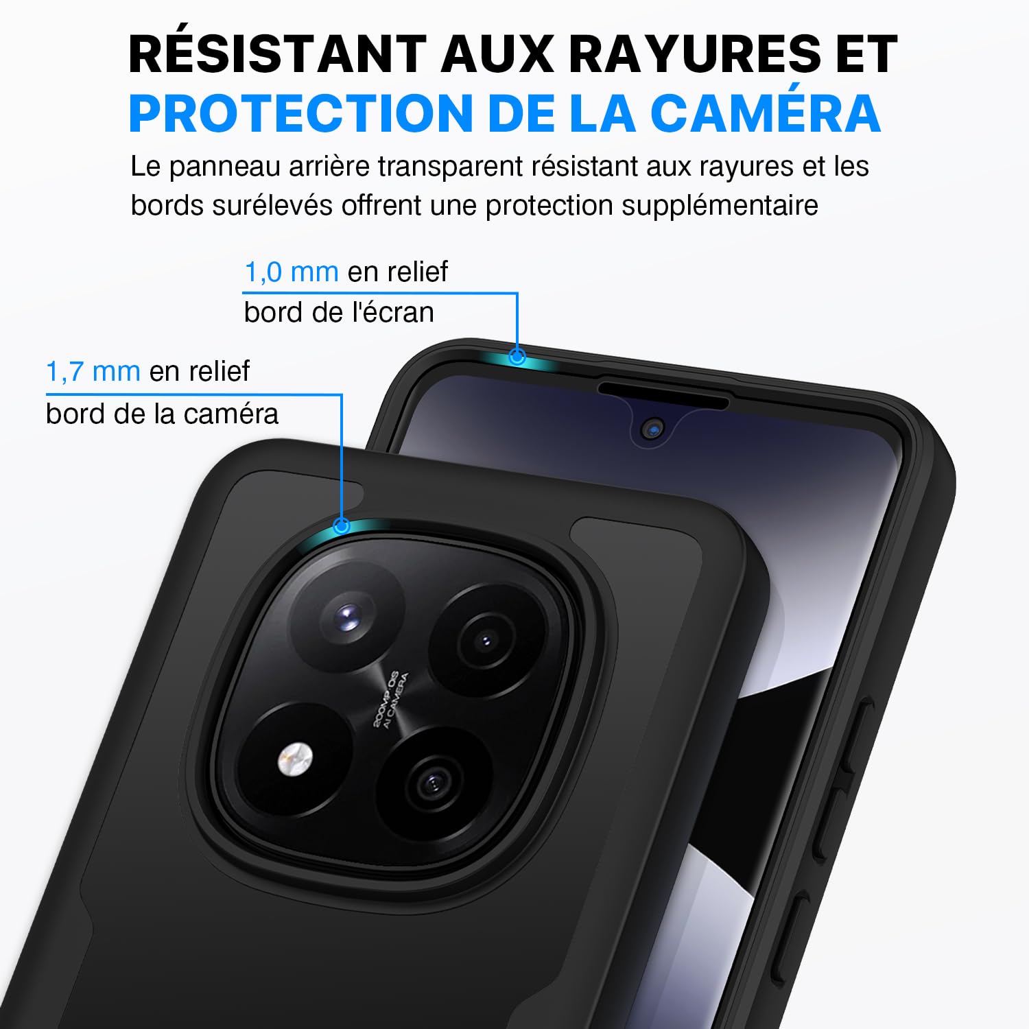 Coque Xiaomi Redmi Note 14 Pro 5G / Note 14 Plus 5G Antichoc 360° Avec Protection Écran Intégrée - Noir