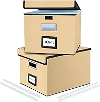 Vista 55 de Caja organizadora de archivos Huolewa con tapa, organizador de carpetas de archivos plegable para almacenamiento de documentos de oficina, caja