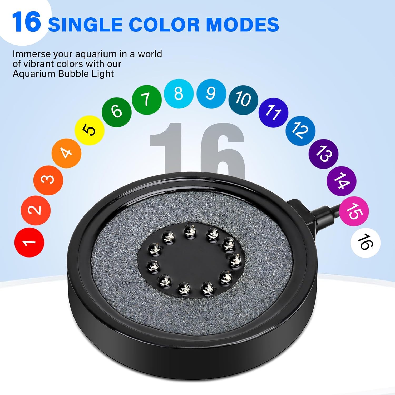 fishkeeper Aquarium Air Bubble Light+Aquarium Magnetic Glass Clean Brush