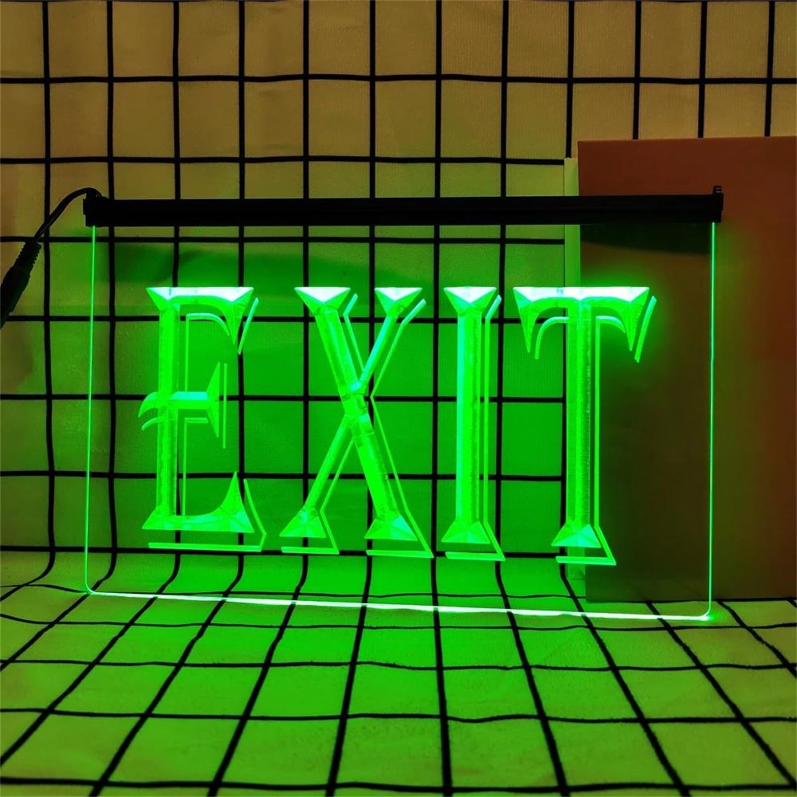REWIS Letreros de neón LED de Salida, Luces de neón Coloridas Que fluyen con atenuación Bluetooth alimentadas por USB, para decoración Luminosa Colgante de Pared de Salida de Emergencia,40x30cm