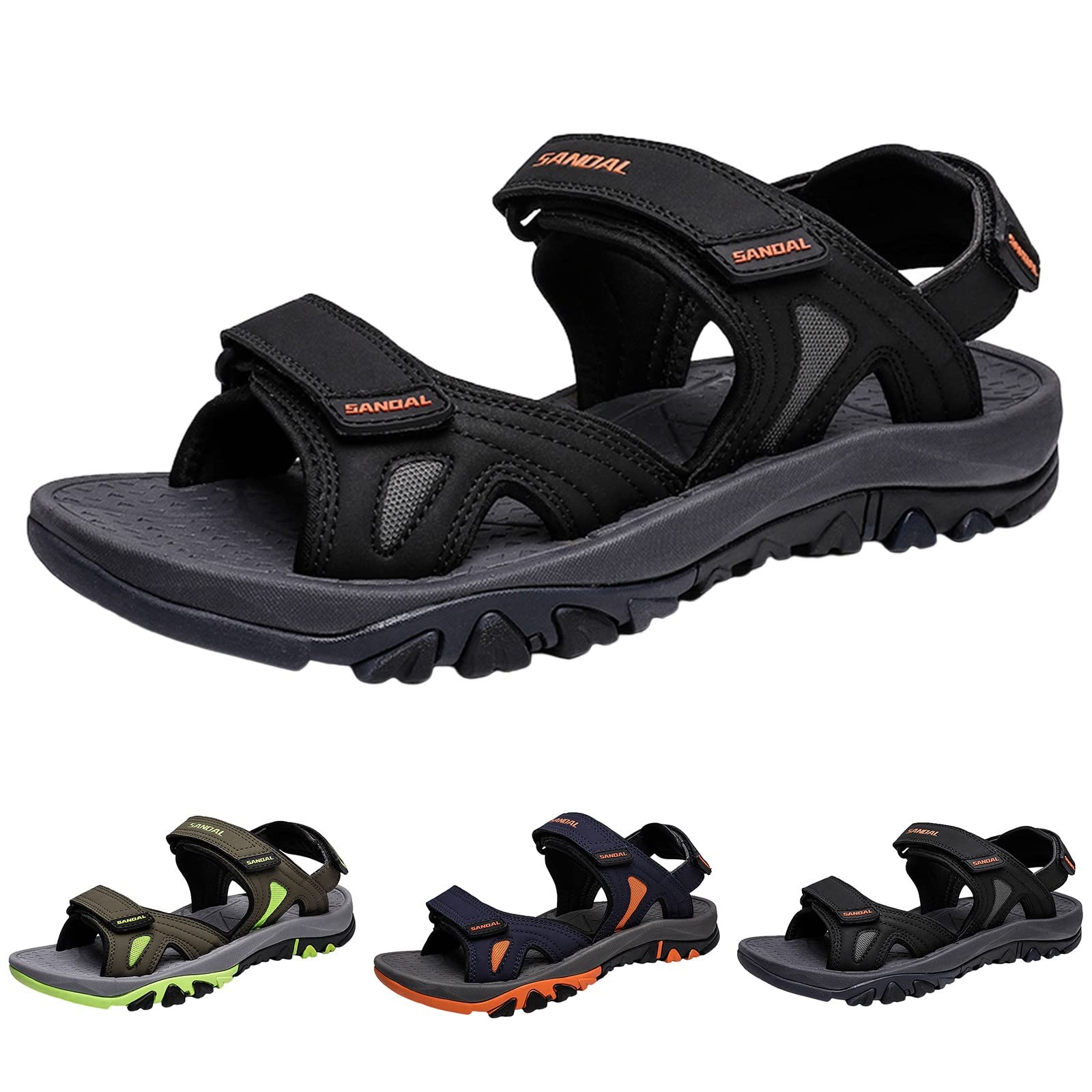 Sandalias Playa Hombre Suela de Goma Malla Transpirable con Bandas Ajustables Senderismo Casual Chanclas Piscina Zapas Calzado Sandalia Punta Reforzada Secado Rapido para Trekking Exterior