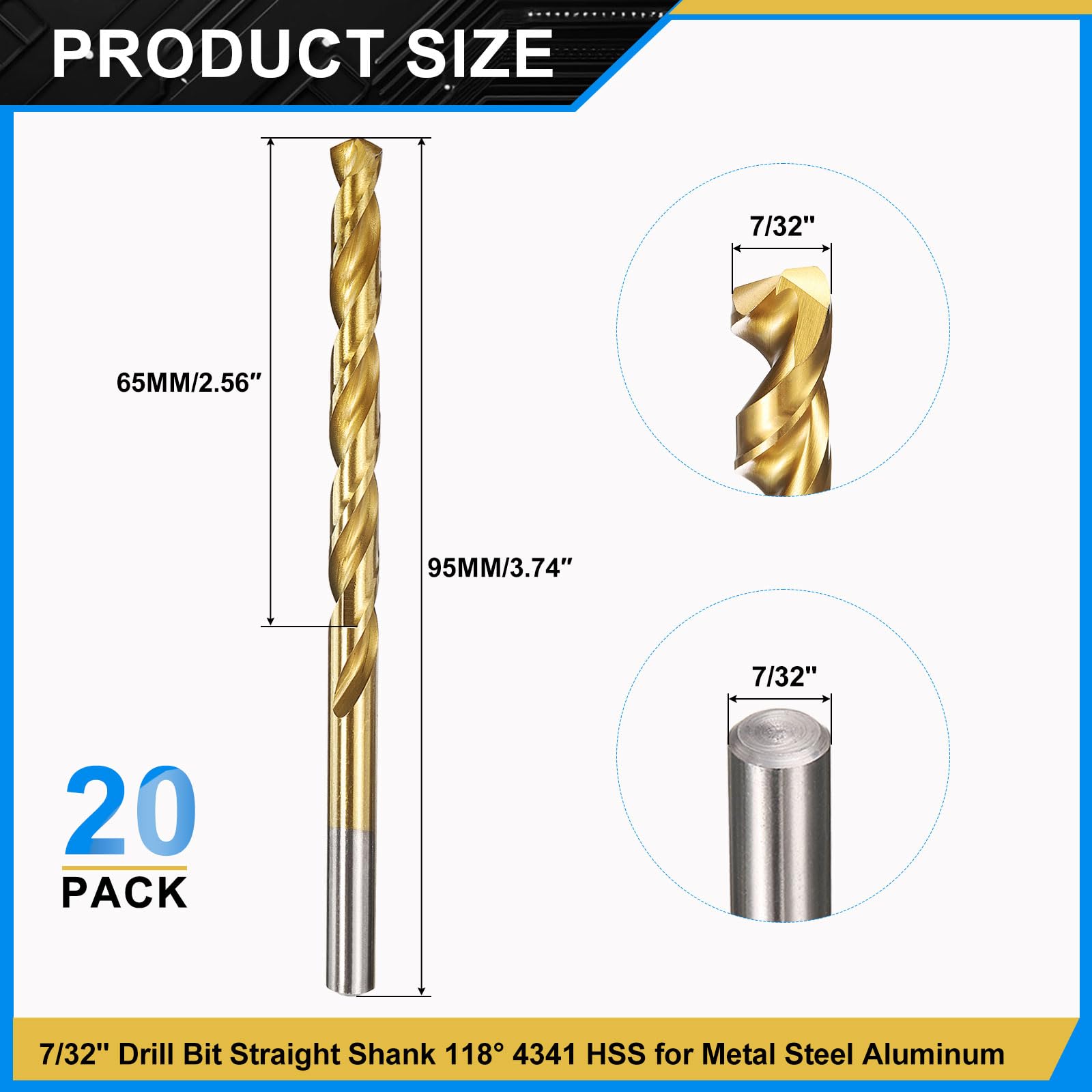 PATIKIL 5.6mm Drill Bit 7/32" - Image 2