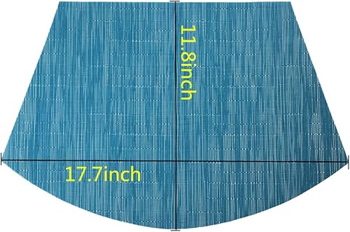 Miniatura 2 de Red-A - Manteles individuales de vinilo tejido para mesa de comedor, duraderos, resistentes al calor, lavables, para mesa redonda, juego de 4, color