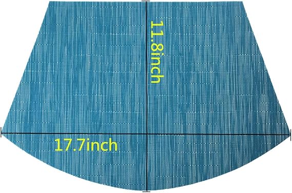 WAZAIGUR Wedge Shape Placemats for Round Tables, Set of 4, Blue