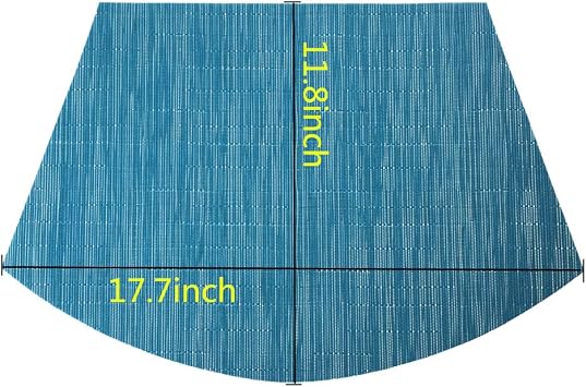 WAZAIGUR Wedge Shape Placemats for Round Tables, Set of 4, Blue