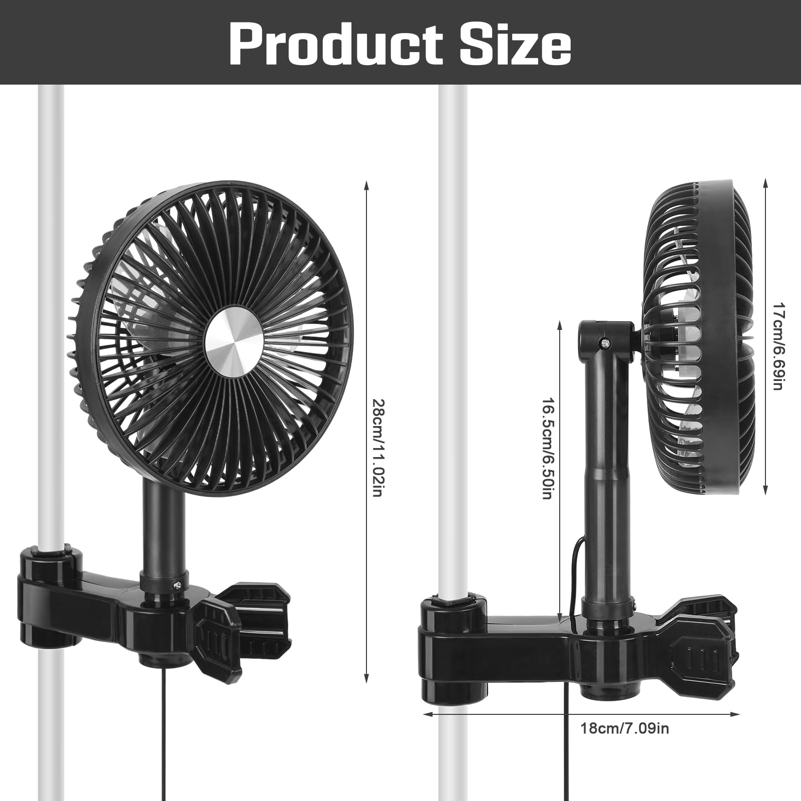 Grow Ventilatore con Clip,Protezione Oscillante,Motore EC,Ventola per Tenda da 3W,Diametro 17cm Clip Fan Grow Tent con Cavo di Prolunga 2m,Adatto per Piccole Serre