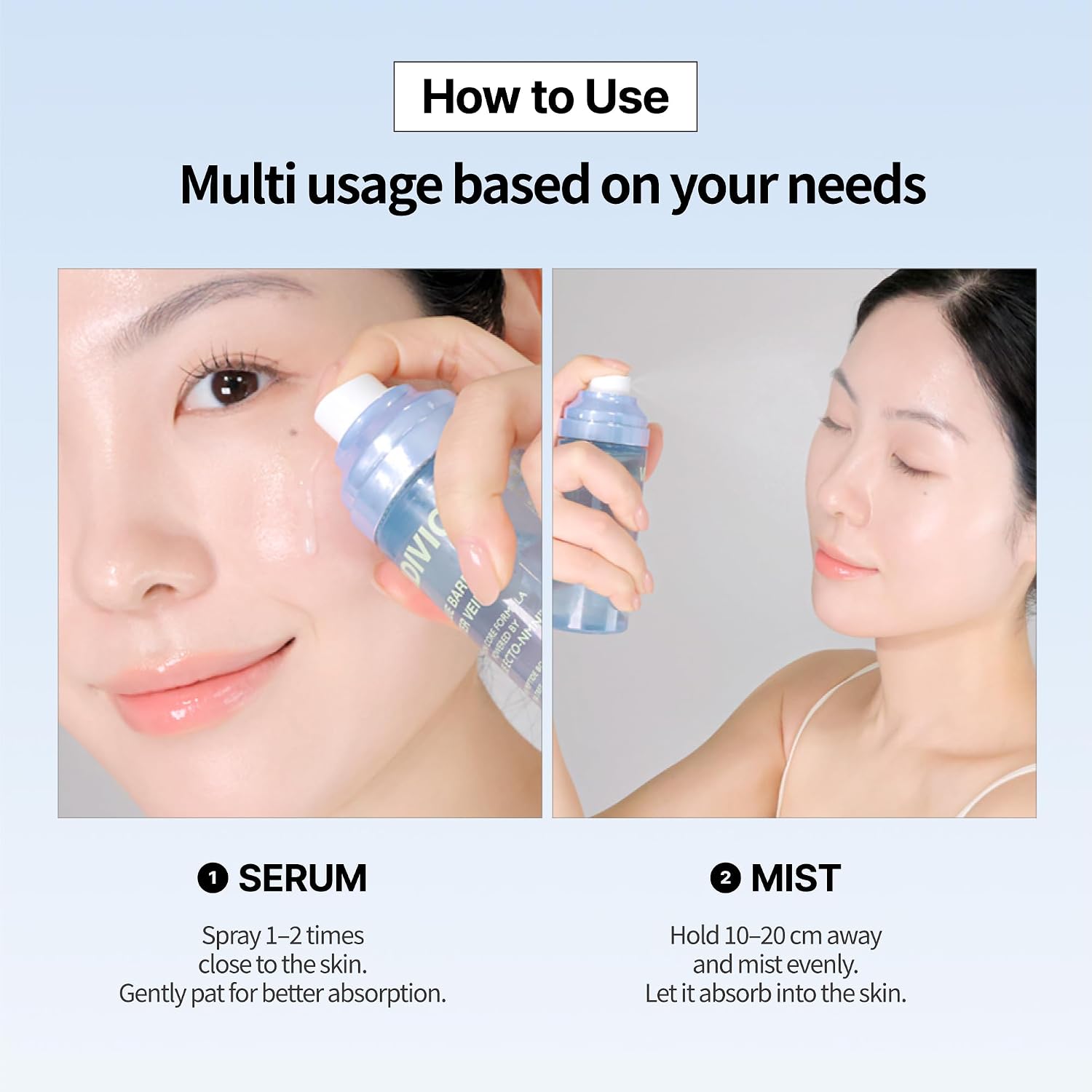 VIDIVICI Blue Barrier Water Veil Mist, 2.81 fl oz, Tea Tree, Allantoin & Centella Soothing Mist, Fragrance-Free Hydrating Face Mist, Korean Skincare
