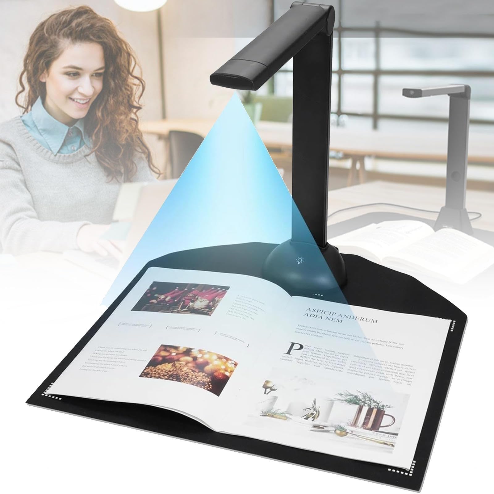 Escáner de Libros con cámara para Documentos, tamaño A3 y A4, con luz LED de Relleno, Alta definición, 16 megapíxeles, escaneo de Alta Velocidad, Puerto USB, Compatible con Windows para