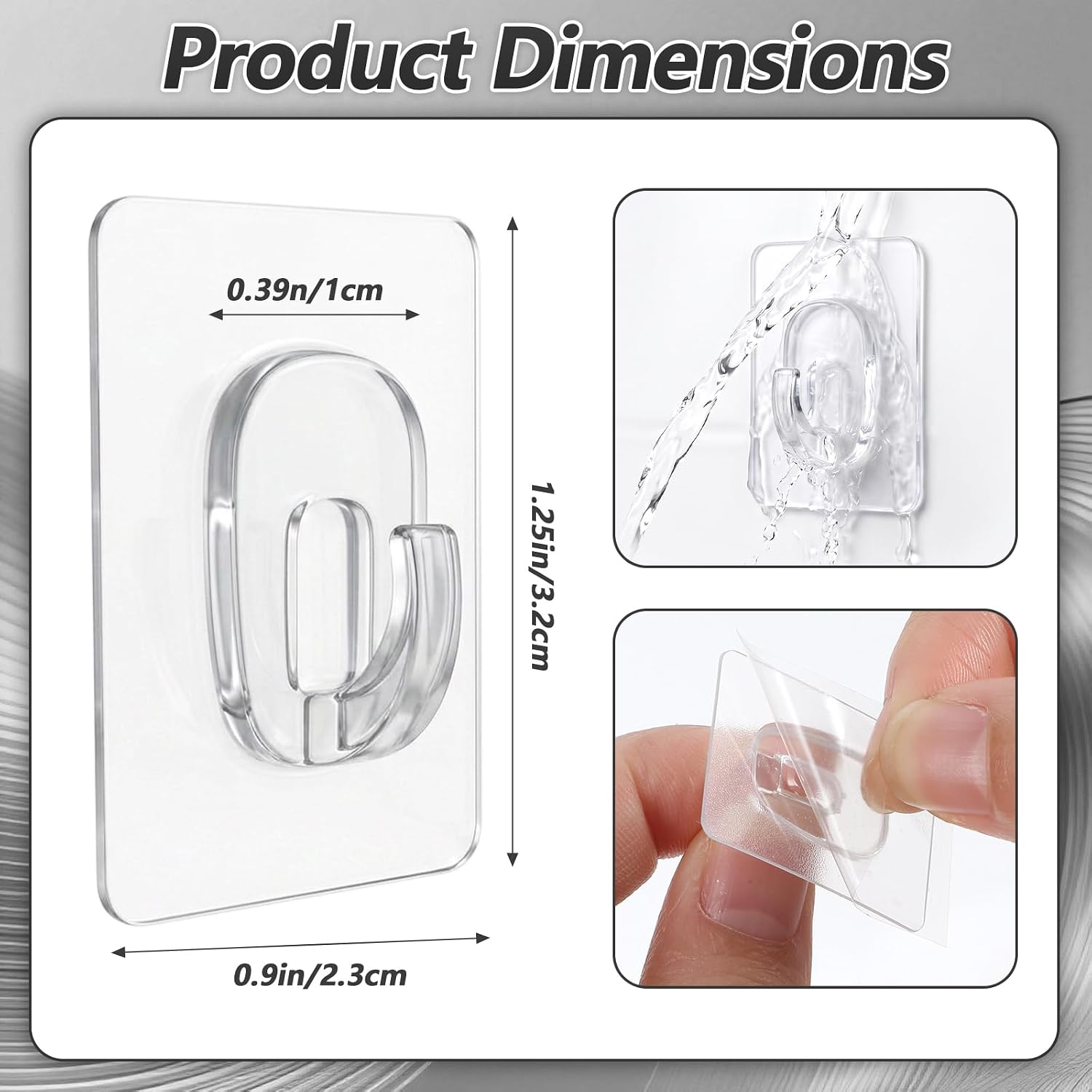 36Pack Small Adhesive Wall Hooks Clear Seamless Hooks Mini Hook