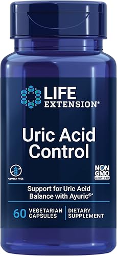 Life Extension Control de ácido úrico - Suplemento de extracto de fruta Ayuric Terminalia Bellerica - Apoya el nivel saludable de ácido úrico - Sin