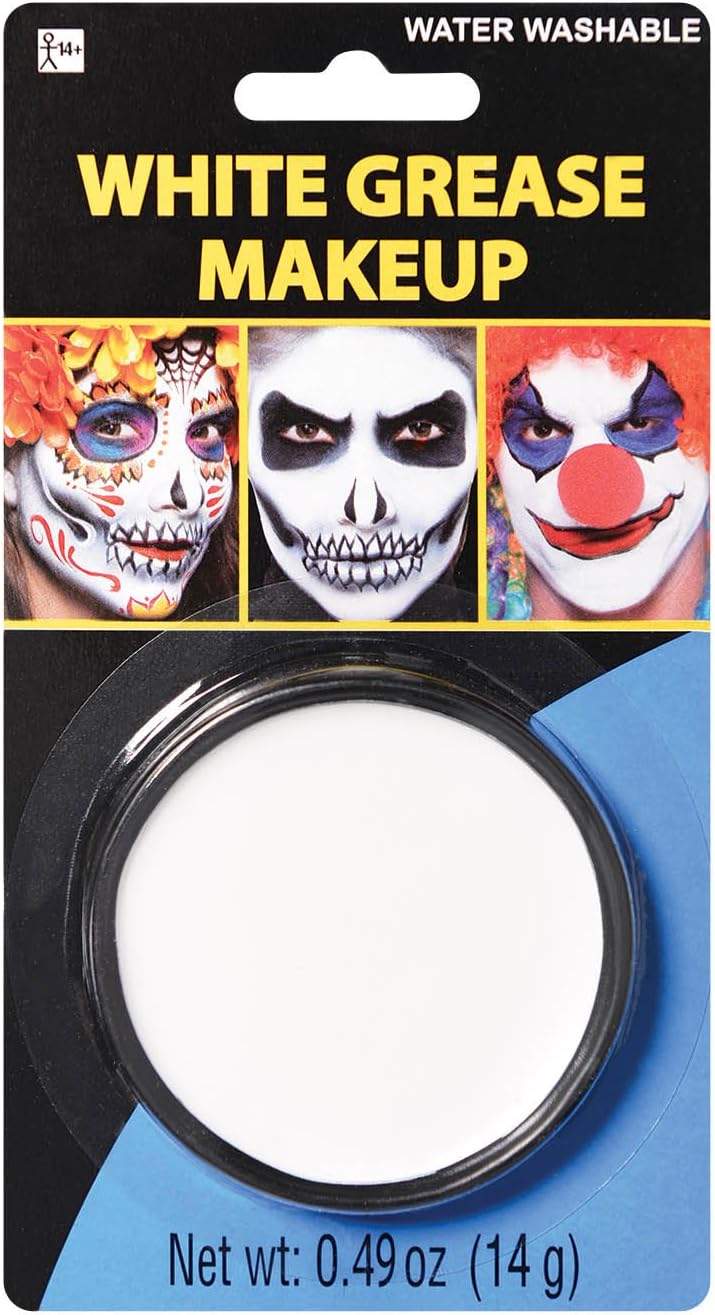 White Grease Makeup - 0.49 oz, 1 Count - Intensely Pigmented, Easy-to-Apply & Long-Lasting - Perfect For Cosplay & Themed Parties