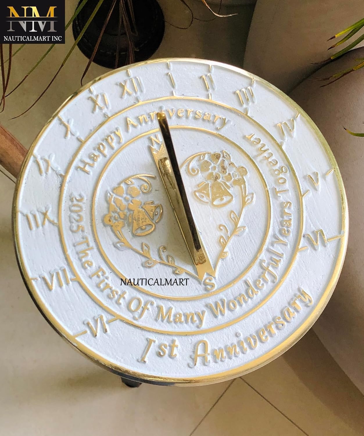 NauticalMart 1st Wedding Anniversary Sundial for Parents, Grandparents, Friends, Husband or Wife, Couples, Him & Her Unique Marriage (1st Anniversary)