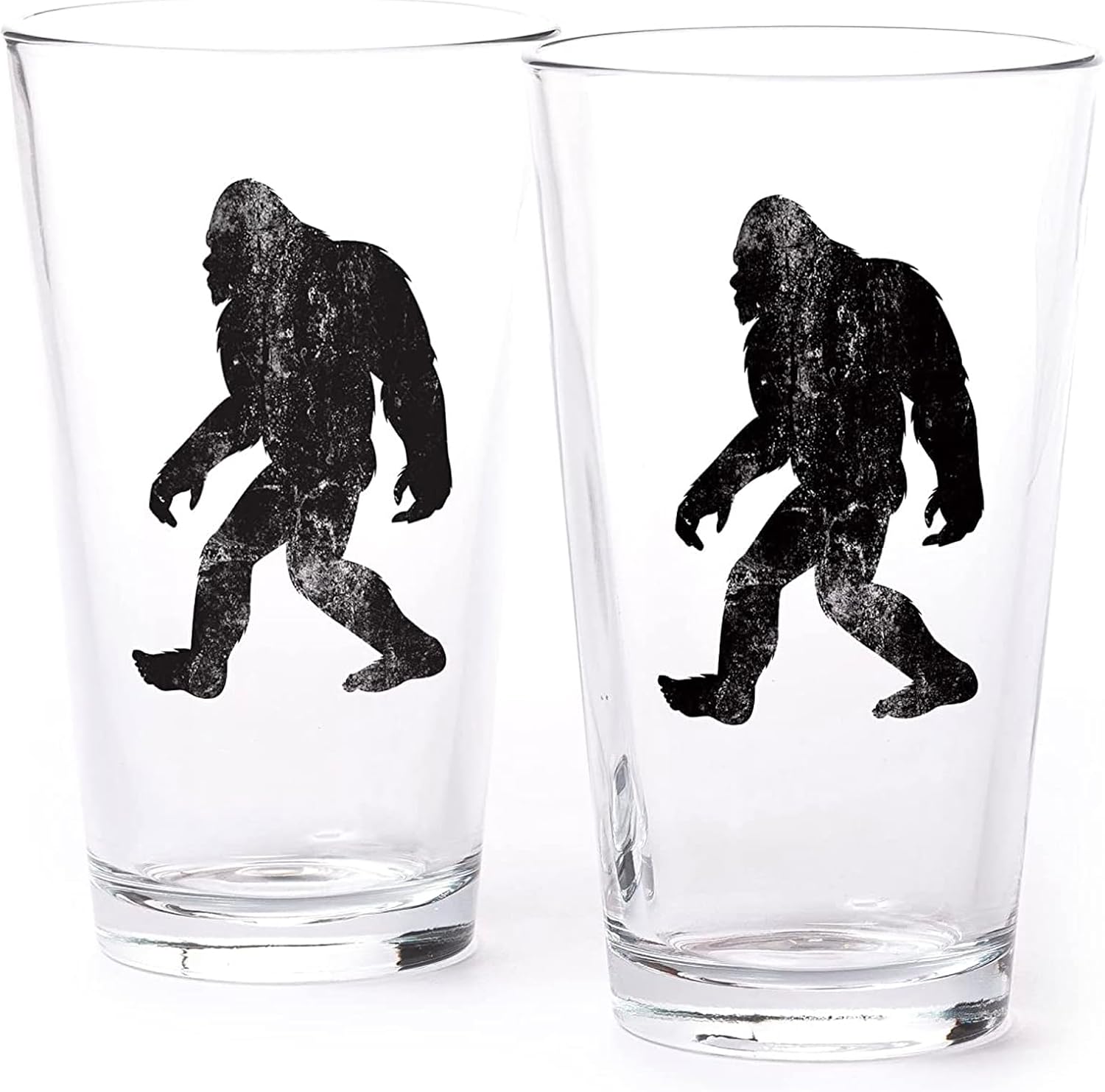 Black Lantern Rustic Bigfoot Pint Glass Set 16oz Beer Glasses for Craft Beer Lovers | Set of 2 Dishwasher-Safe Mixing Glasses