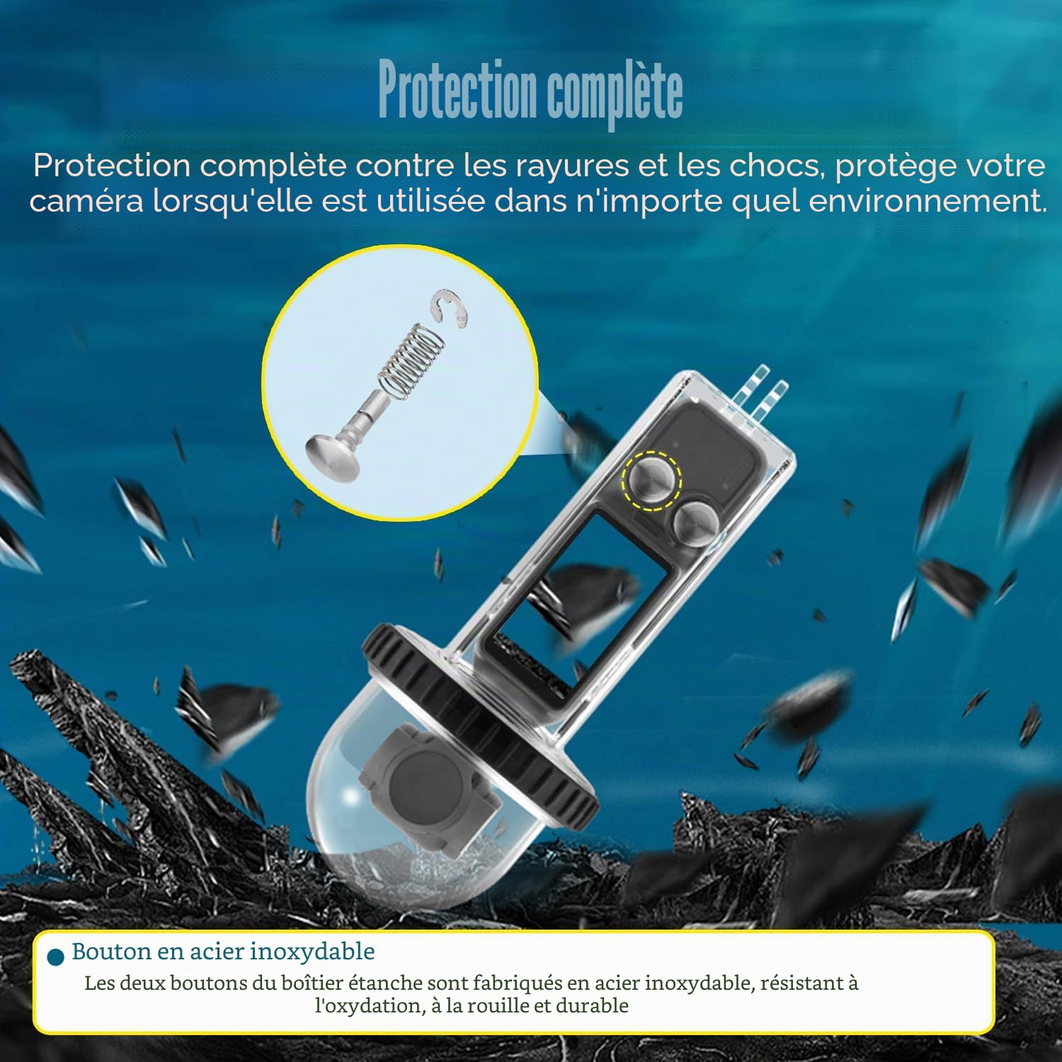 Osmo Pocket 3 40M/131FT sous-Marin Plongée Etui Coquille Coque Compatible pour DJI Osmo Pocket 3 Etanche à l'eau Accessoires
