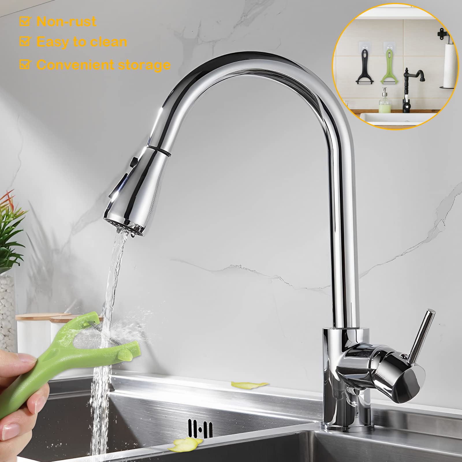 AUAUY 2 Éplucheurs Légumes Universels - Inox Avec Poignée Ergonomique - Forme Y Et I - Pour Pommes De Terre, Fruits, Légumes