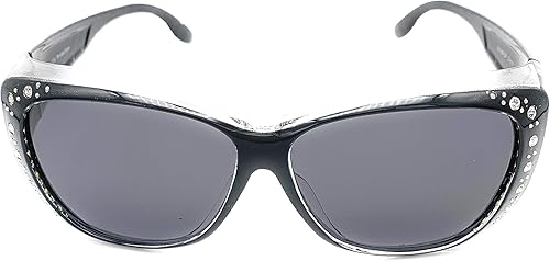 Miniatura 2 de The Starlet - Gafas de sol rectangulares ovaladas con diamantes de imitación de mariposa y ajuste de 2.165 in