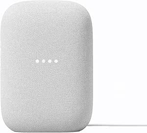 Google Audio Bluetooth Speaker - Wireless Music Streaming, Powerful Sound, Assistant Built-in, Wi-Fi and Bluetooth Connectivity, Smart Home Control, Stereo Pairing - Chalk