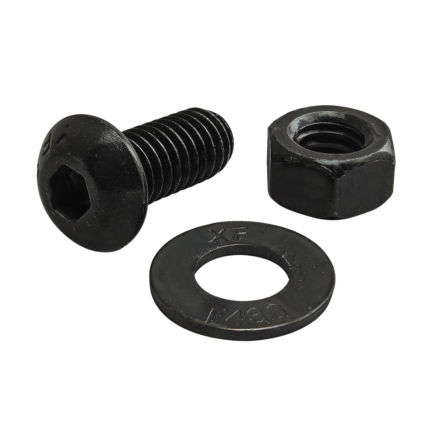 80/20 Inc., 3467, 5/16-18 X 3/4" (.75") Button Head Socket Cap Screw (BHSCS) with Washer and Hex Nut, Black Zinc (25 Pack)