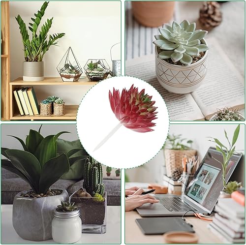 Miniatura 5 de PATIKIL Mini suculentas artificiales, paquete de 4 piezas sin maceta, plantas suculentas falsas para decoración del paisaje del hogar, color verde