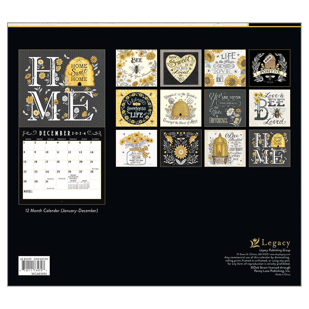 Amazon.com: Legacy Bee-U-Tiful Life Cream 13 x 12 Paper 2024 Hanging Wall  Calendar : Office Products