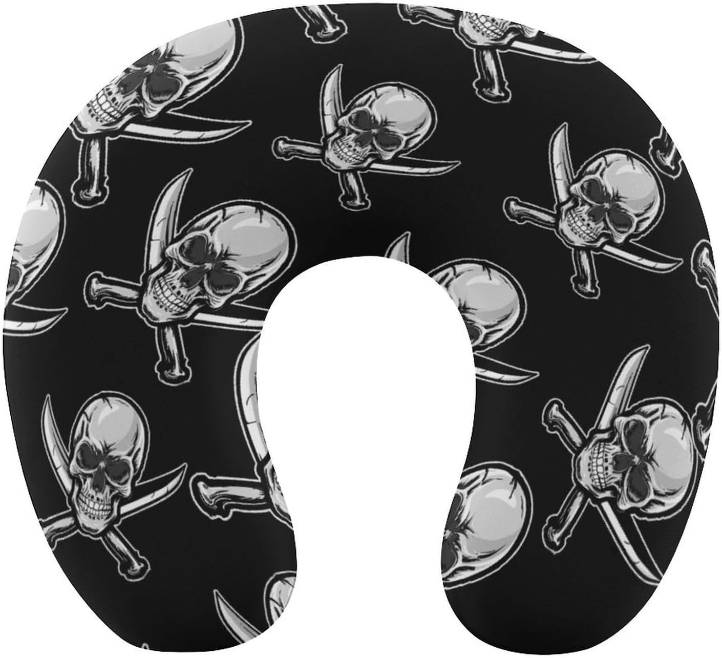 Pirate Flag Hoodies Skull Sweatshirts Skull and Swords Travel Pillow U Shape Neck Pillow Washable Pillowcase for Sleeping Chair