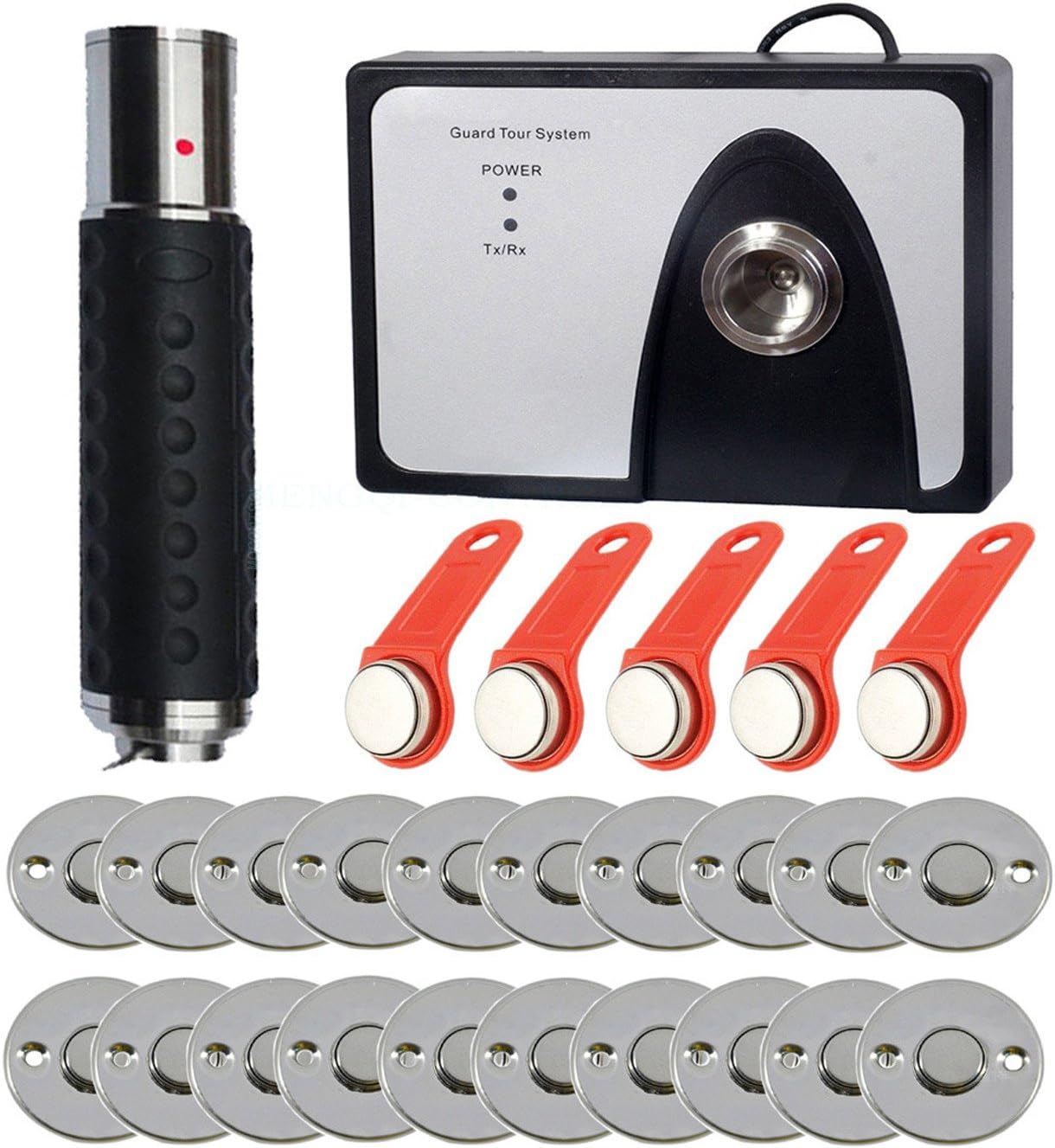 iButton Guard Patrol System Touch Guard Tour System Patrolling Clock System Security Watch Man Monitor+Download Station+20pcs Check Point