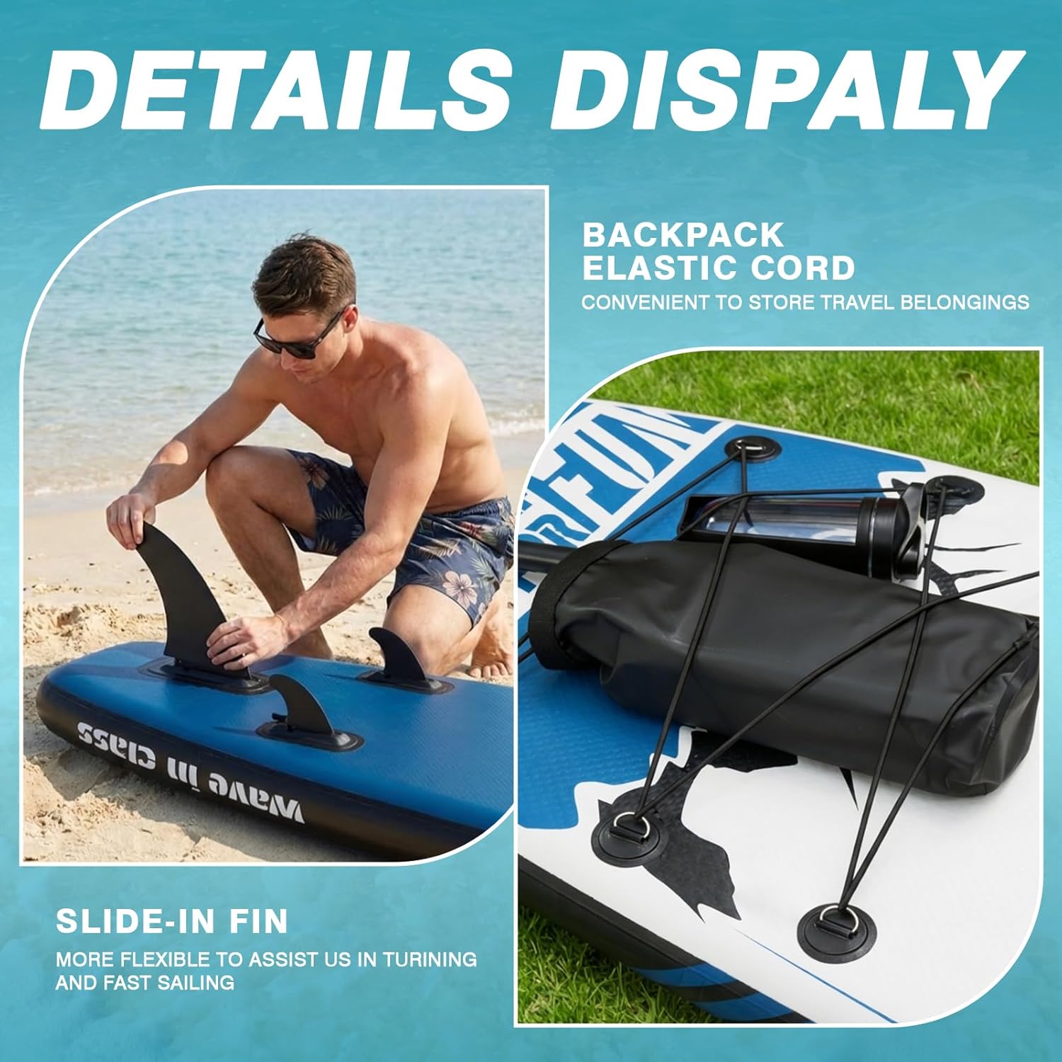 11'6"x35" Extra Wide Inflatable Paddle Board with Seat, 450LBS Sup Stand Up Paddleboard for Adults with Pump, Fins, Backpack, Accessories & Waterproof Phone Pouch for Fishing, Yoga, Touring