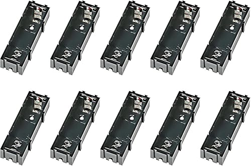 Bistook 10 piezas de PCB 1 ranura, 1 x 1.5 V AAA batería clip de resorte negro caja de plástico negro para batería se puede combinar libremente