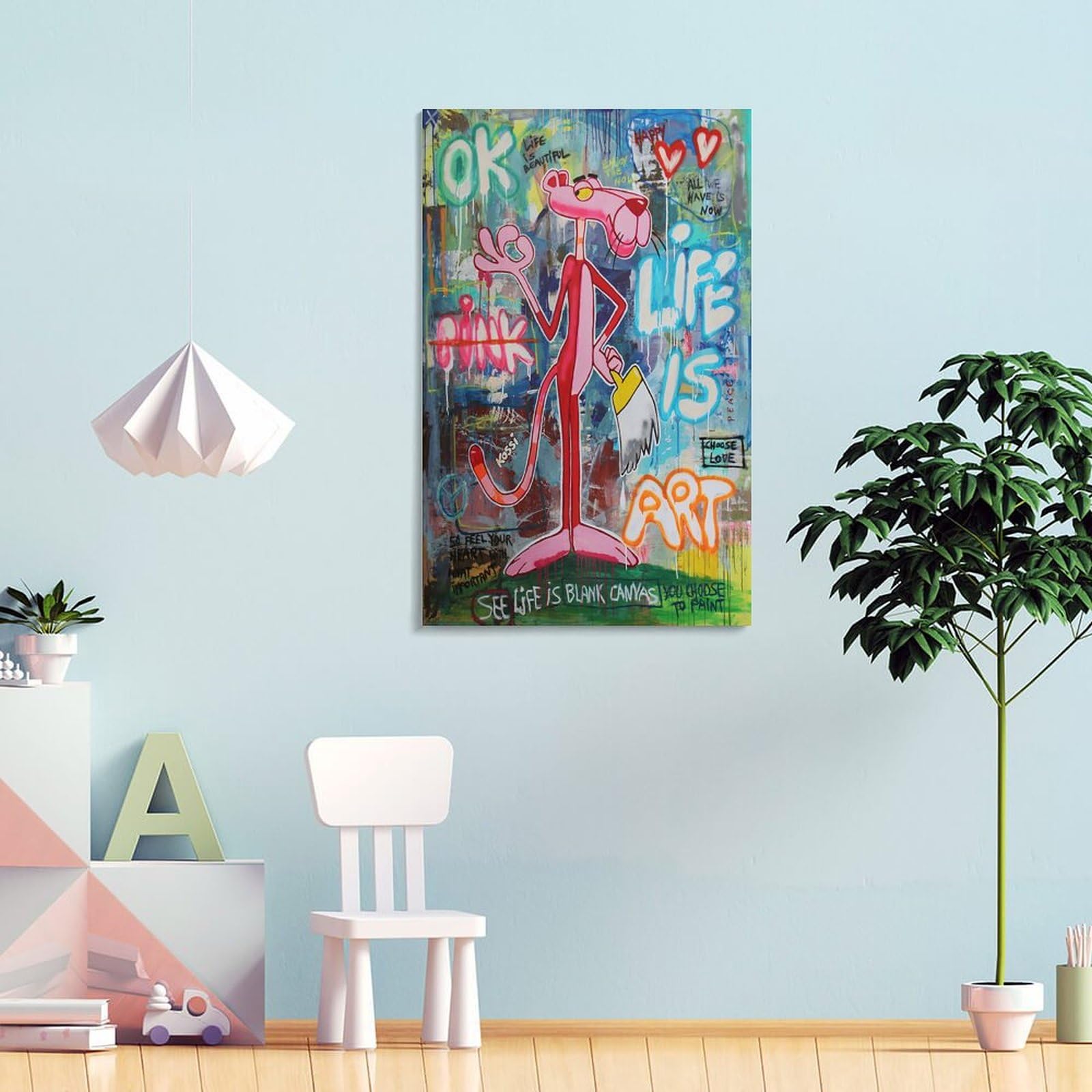 Amazon.co.jp: ポスター ピンクパンサー Pink Panther キャンバス